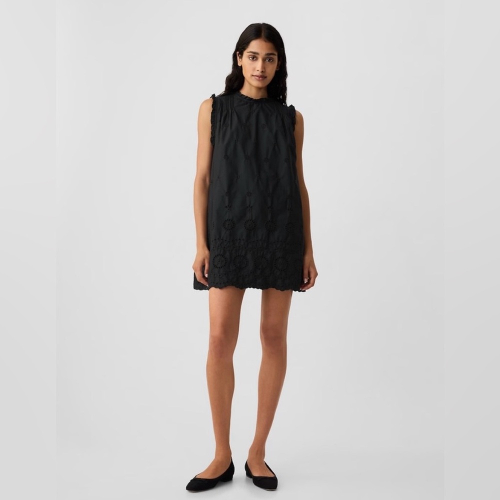 Gap x DOEN Black Eyelet Dress NWT